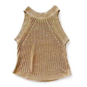 B.ORIGINAL Chunky Knit Halter Tank Crop Top Indie Sleeze Boho Autumn Y2K | Sz M